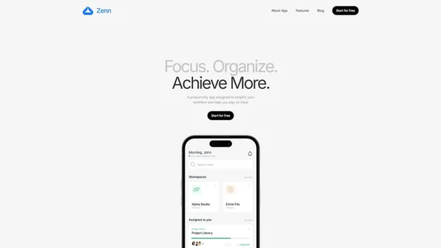 Zenn Webflow prezentaciona stranica za SaaS aplikaciju